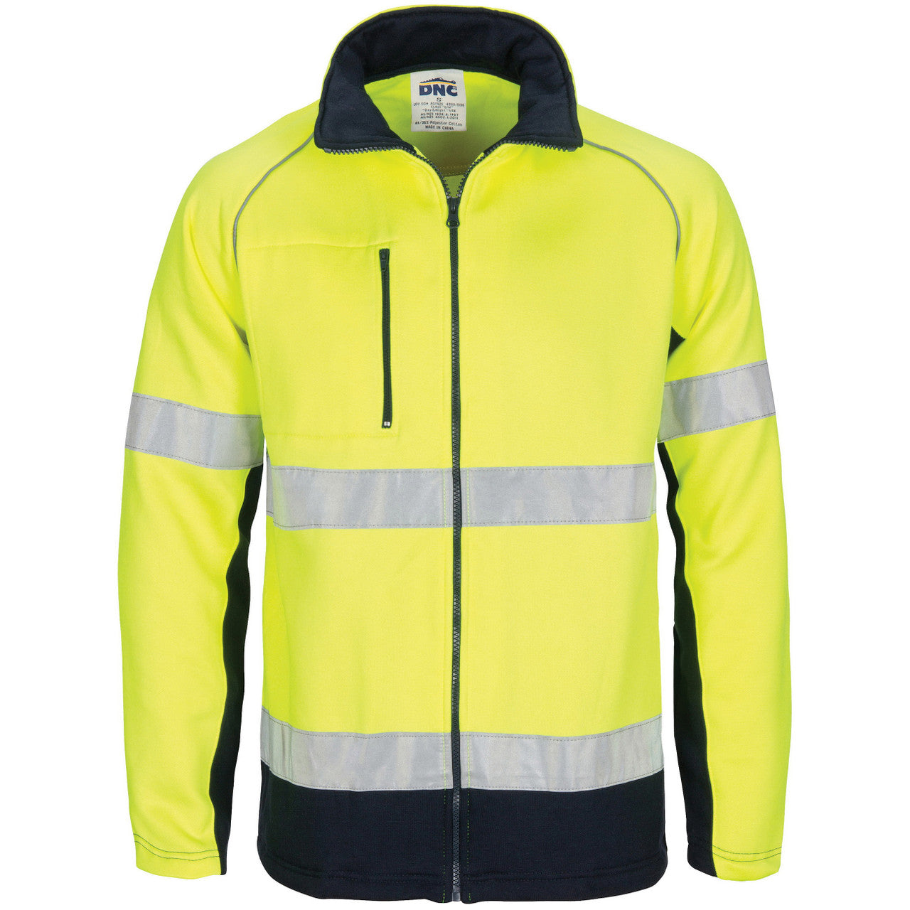 DNC HIVIS 2 Tone full zip fleecy sweat shirt CSR R/Tape 3726