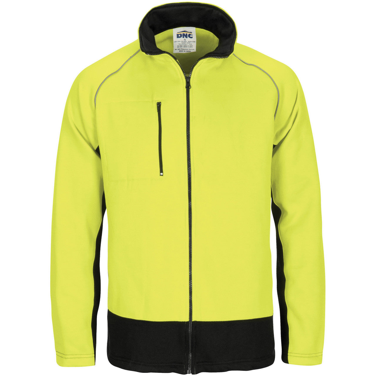 DNC HIVIS 2 TONE FULL ZIP FLEECY SWEAT SHIRT WITH TWO SIDE ZIPPED POCKETS 3725