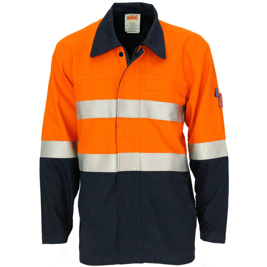 DNC Patron Saint Flame Retardant Two Tone Drill ARC Rated Welder's Jacket with LOXY F/R Tape 3458