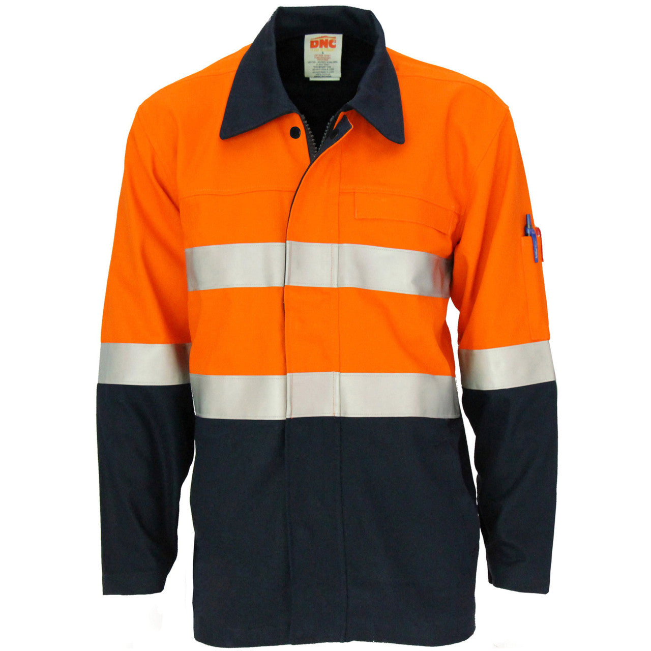 DNC Patron Saint Flame Retardant Two Tone Drill ARC Rated Welder's Jacket with LOXY F/R Tape 3458