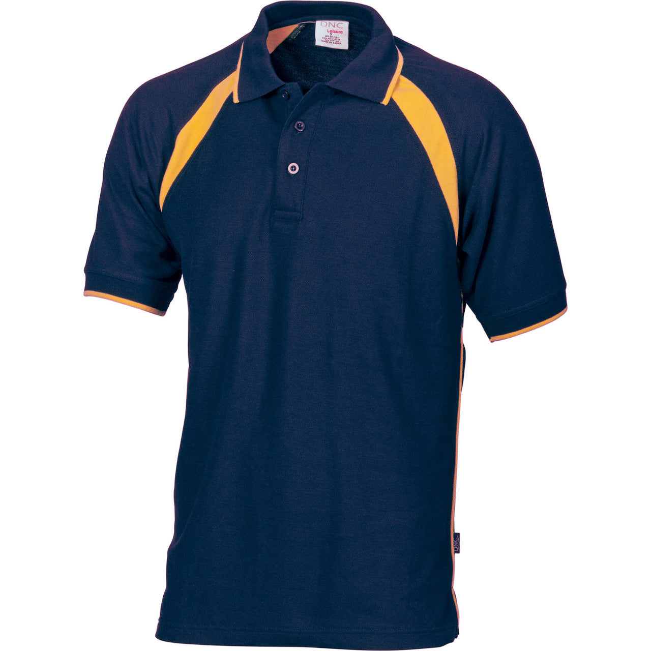 DNC Mens Poly/Cotton Contrast Raglan Panel Polo 5243