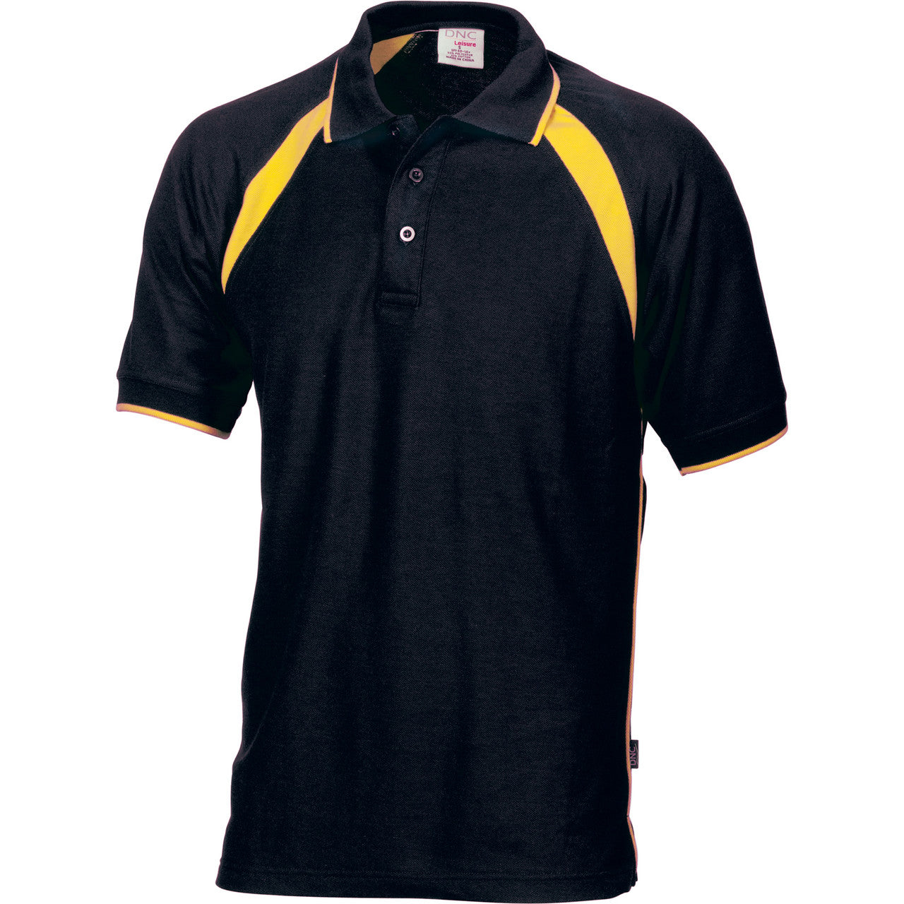 DNC Mens Poly/Cotton Contrast Raglan Panel Polo 5243