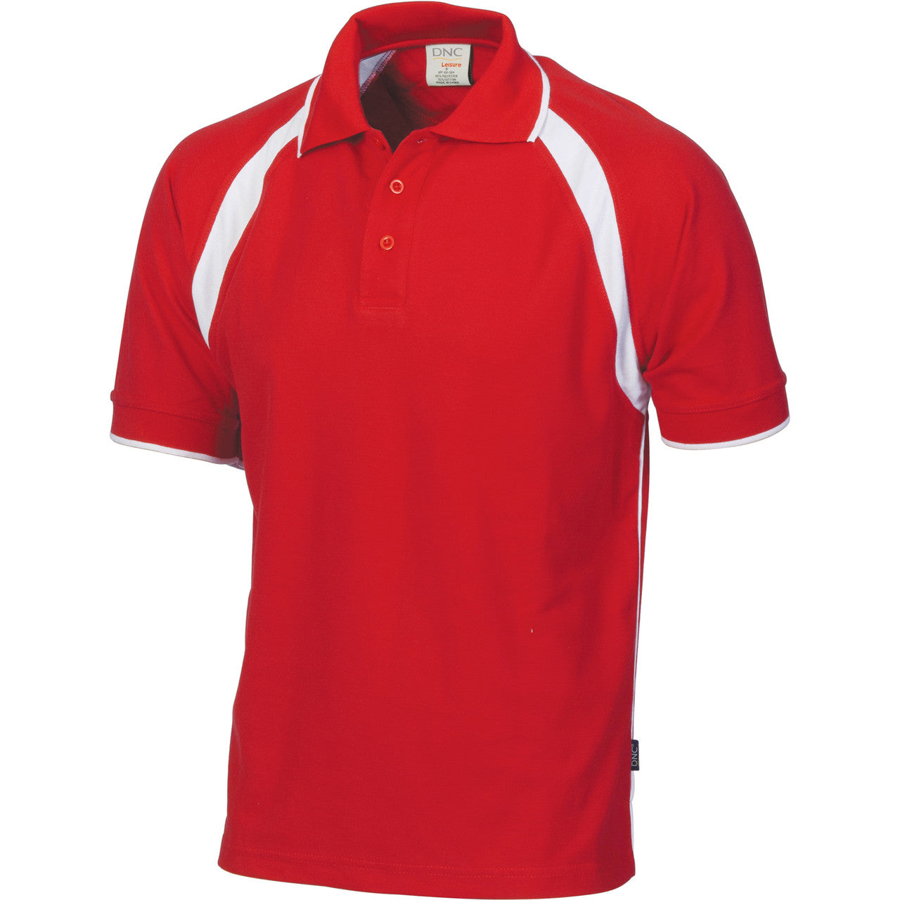 DNC Mens Poly/Cotton Contrast Raglan Panel Polo 5243