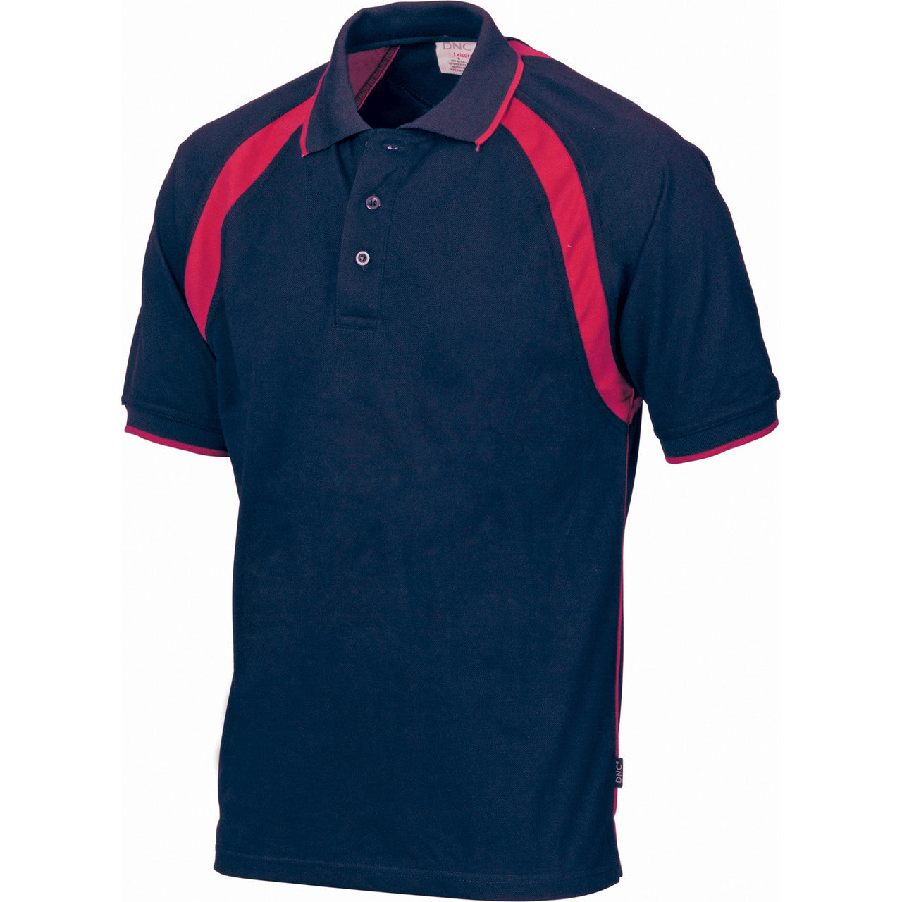 DNC Mens Poly/Cotton Contrast Raglan Panel Polo 5243