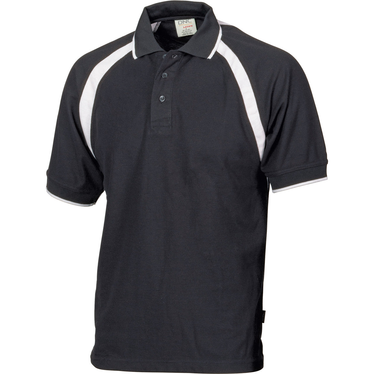 DNC Mens Poly/Cotton Contrast Raglan Panel Polo 5243