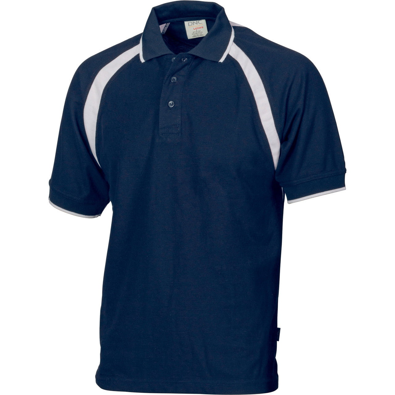 DNC Mens Poly/Cotton Contrast Raglan Panel Polo 5243