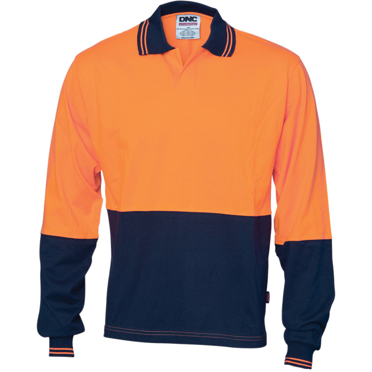 DNC Hivis Cool Breeze Cotton Jersey Food Industry Polo - Long Sleeve 3906