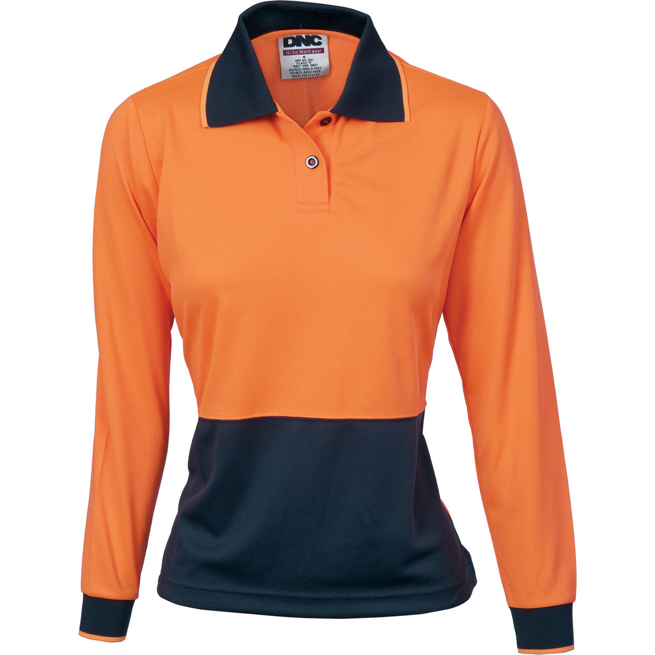 DNC Ladies HiVis Two Tone Polo Shirt - Long Sleeve 3898