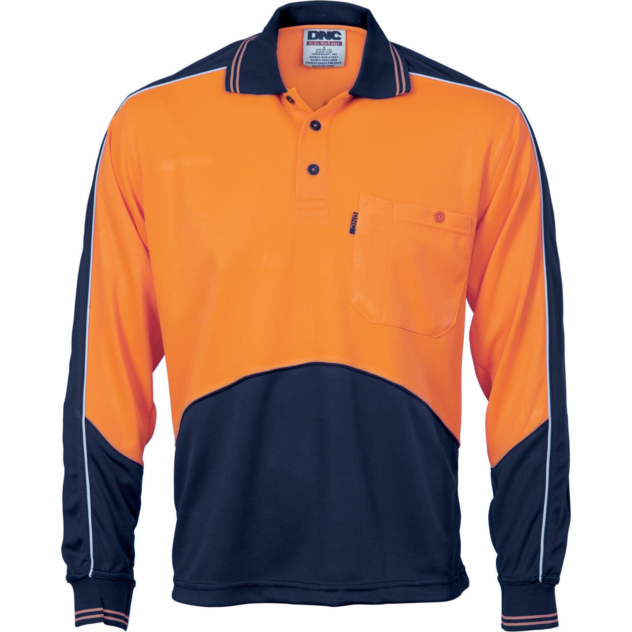 DNC HiVis Cool Breathe Panel Polo Shirt - Long Sleeve 3892