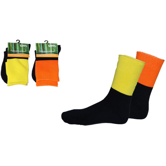 DNC Extra Thick Hi-Vis 2 Tone Bamboo Socks S109